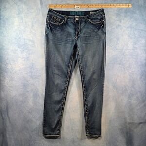 Hydraulic Gramercy Skinny Jeans Womens 18 Medium Wash Embroidered Bling Pockets